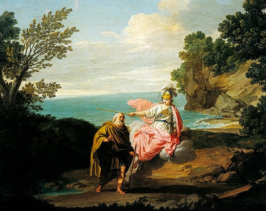 _Atenea transformando a ODISEO en mendigo_ Giuseppe Bottani (1775)